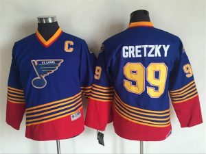 Kinder St. Louis Blues Eishockey Trikot Retro Wayne Gretzky #99 Blau